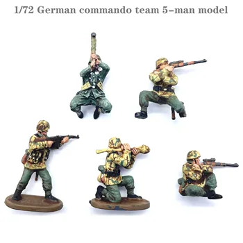 1/72 német kommandós csapat 5-férfi modell Helyszín dekoráció Színes kész katona modell