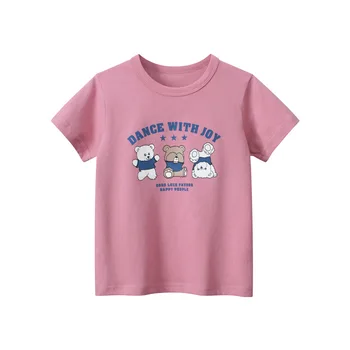 1-9T Kisgyermek Gyerek Tshirt Baba női Ruha Nyári Pamut Póló Felső gyermek Póló Rövid Ujjú Gyerekek T-Shirt Aranyos Ruhát