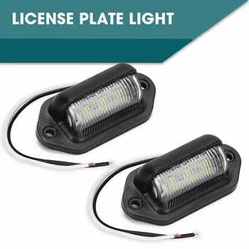 1 Pár Autó, Hajó, Kamion, Pótkocsi LED Rendszámtábla Fény Lépés Lámpa Vízálló IP65 6-LED 12V Rendszámtábla Lámpa Fehér