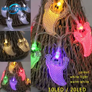 10/20 LED nagy szellem formában String Fény Halloween dekoratív string lámpa fesztivál Fél Haza DIY Dekorációs Fények AA elem