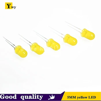 100/DB 5MM sárga, világos sárga, világos világító cső, LED-fénykibocsátó dióda sárga világító cső sárga LED
