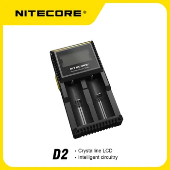 100% Eredeti Nitecore D2 Digicharger Akkumulátor Töltő LCD Kijelző Nitecore Töltő 18650 18350 16340 14500 10440 26650