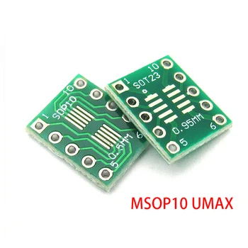 10DB SOT23 MSOP10 umax foglalt, hogy DIP10 PCB Átutalás Testület DIP Pin-Testület Pályán Adapter