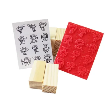 12 Db/készlet Új Miss&Mr fa bélyegző Mini scrapbooking DIY tervező notebook dekoráció