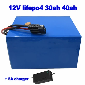 12V 30ah 40ah Lifepo4 lítium vas foszfát beépített BMS akkumulátor fűnyíró LED lámpa tekerés közben fel is töltheted robot + 5A töltő