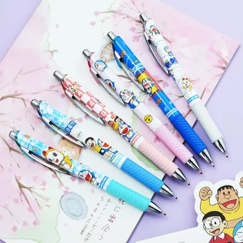 12db/set Doraemon nyomja meg a zselés toll magas szín érték rajzfilm animáció diák vizsga fekete 0.5 mm-es toll, tanszerek nagykereskedelmi