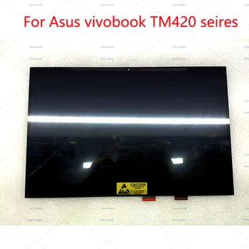 14.0 LCD az Asus VivoBook Flip 14 TM420 TM420U TM420I TM420IA Touch Digitalizáló LED Kijelző Képernyő Szerelvény Keret Nélkül Új