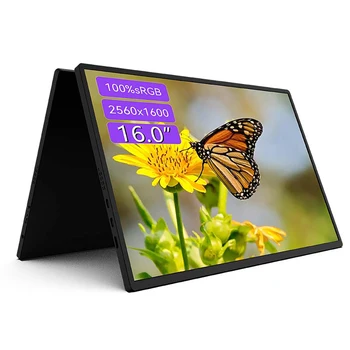 16 Inch-2.5 K érintőképernyő 1080P felbontású, Érintőképernyős, Hordozható Monitor 2560*1600 HDR RGB Ultrakönnyű Kijelző IPS Játék Képernyőn Laptop