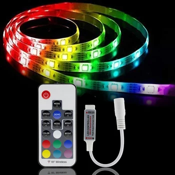 17 Kulcsok RGB LED Szalag Lámpa Vezérlő RF Vezeték nélküli Távirányító LED Szalag RGB Vezérlő DC5-24V Haza, Hálószoba, Nappali