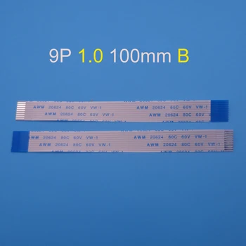 1db 9pin FFC FPC lapos flexibilis kábel 1.0 mm-es pályán, 9 pin-kód B típusú Hossza 100mm Szalag Flex Kábel AWM 20624 80C 60V VW-1