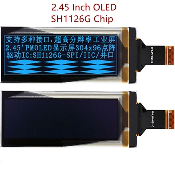 2.45 Hüvelykes OLED Kijelző 304x96 Pixel SH1126G SH1126 Chip, Nagy Felbontású LCD-Képernyő IIC I2C SPI Soros Port Kék Szín