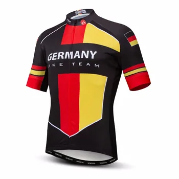 2019 Németország kerékpáros mez Férfiak Mountain Bike jersey MTB Kerékpár Ing, Rövid ujjú Csapat Út Maximum Lélegző Spanyolország Izrael piros