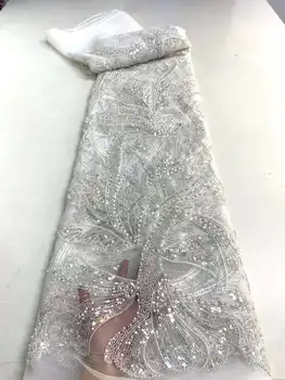 2023 Európában, mind az Egyesült Államok új francia tulle kéz-gyöngyökkel hímzett, gyönyörű gyöngyök sequin esküvői ruha csipke szövet