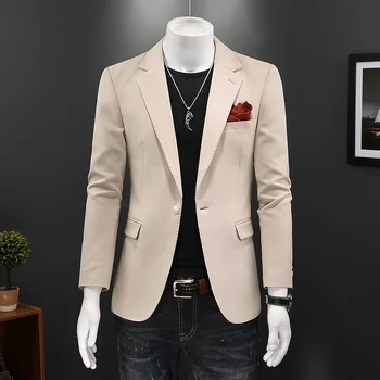2023 tavaszán új bézs öltöny kabát férfi jóképű, ruha üzlet, kabát alkalmi esküvői bankett felső kabát S-5XL teljes méret