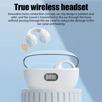 2023 Új Vezeték nélküli bluetooth headset csontvezetéses EarClip Fülhallgató 5.3 TWS Sport, Játék, Zene, Touch Control zajszűrő