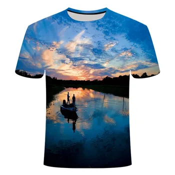 2023 új halászati t-shirt stílus alkalmi Digitális hal 3D Print póló Férfi Női tshirt Nyári Rövid Ujjú O-nyakú Felsők&Tees