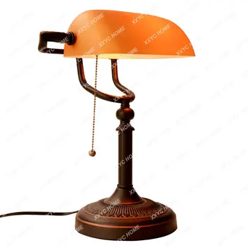 220V E27 led-es asztali lámpa borostyánsárga színű, matt üveg árnyékban nappali, hálószoba éjjeli tanulmány szállodai szoba asztali lámpa