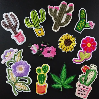 29 stílus Gyönyörű növény kaktusz Foltok Női Lányok DIY Matricák Vas A Patch Hímzett Jelvény Appliqués, Ruházat, Farmer