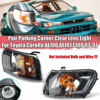 2DB Autó Elülső Sarokban Lámpa világít, Lencse, Fekete Toyota Corolla AE100 E100 AE101 1993-1997 Jel Lámpa Nem Drót Hám