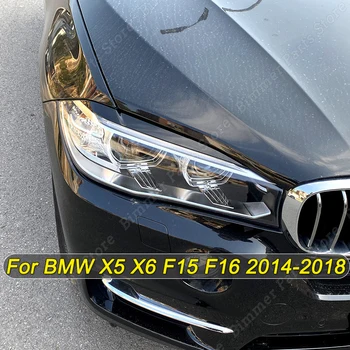 2db Fényszóró Szemhéj Szemöldök Fedezze Dekorációs Matricák BMW X5 X6 F15 F16 F85 F86 2014 2015 2016 2017 2018 Test Kit Tuning