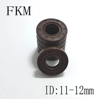 2db TC FKM Keret olajtömítést ID 11mm 12mm OD 18-37mm Vastagsága 4-10mm 12x18x5 12x22x7 Fluor Gumi Tömítés Gyűrűk