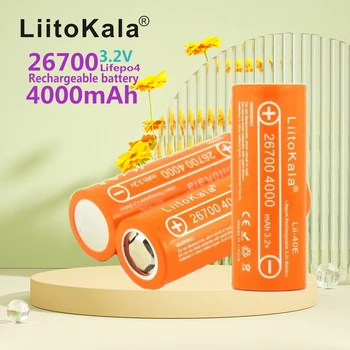 3.2 v LiitoKala Lii-40E Lifepo4 26700 4000mah akkumulátor accu lítium cella nagy kapacitású 10A pilas diy pack mod játékok