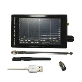 35M-4400MHz 50Ω kézben Hordozható spektrumelemző 4.3 Inch TFT LCD STM32F407 RF Magas Frekvencia Spektrum-Analizátor