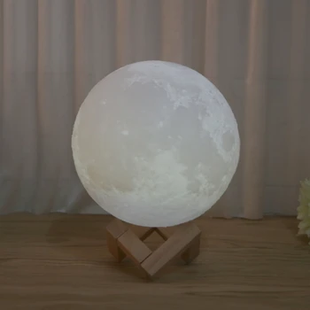 3D Varázslatos LED Luna Éjszakai Fény Hold Lámpa Asztal USB Töltés Touch Control Ho