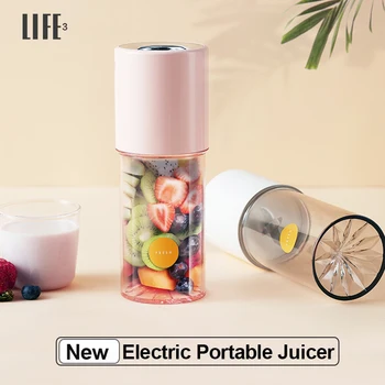 3Life Hordozható Elektromos Gyümölcscentrifuga USB, Vezeték nélküli Töltés 400ml Blender Haza Kültéri Mini Elektromos Gyümölcscentrifuga Kupa