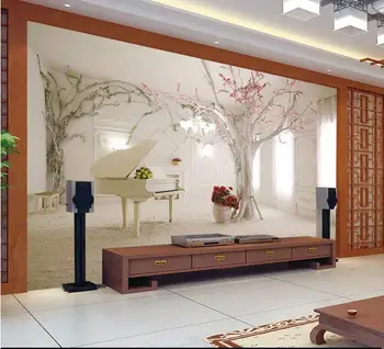 3d háttérképek, egyedi falfestmény, nem szövött 3d-s szoba háttérkép 3 d fa romantikus álom zongora beállítás fal fotó, 3d-s falfestmény háttérkép