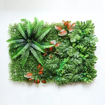 40x60cm 3D Zöld Növények Mesterséges Fal Panel Műanyag Kerti Pázsit Szőnyeg Dekoráció Esküvői Hátteret, Kerti Parti Fű, Virág Fal