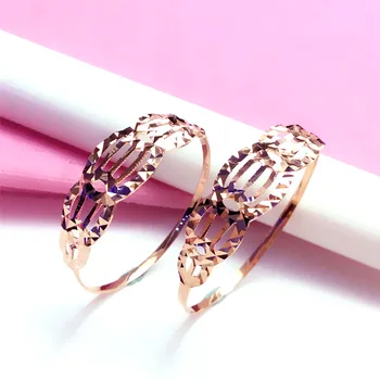 585 lila aranyozott 14k rose gold fényes, eljegyzési gyűrűk, nők, gyönyörű Japán koreai stílus high-end ékszerek
