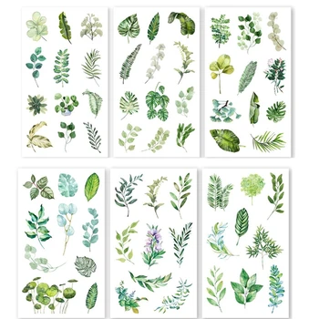 6db/sok Növények Levél Levélpapír Matrica a Diákok Napló Notebook Dekoráció Gyerekek Ajándékokat