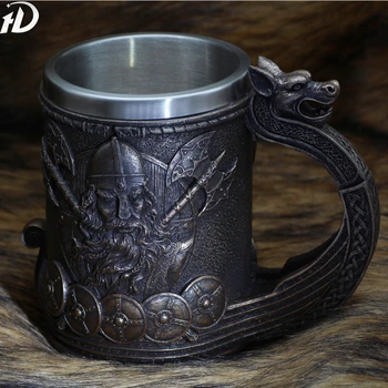 700ml Viking Érintse meg a Kupát, Rozsdamentes Acél 3D Sztereó Sört Bögre Bögre Tea Csésze Ember, Ajándék vizes Palack