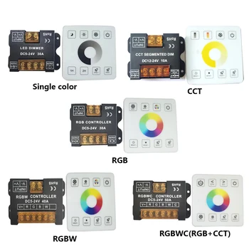 86Touch Panel Távirányító Egyetlen Szín/KVT/RGB/RGBWW/RGBWC(RGB+CCT) LED Szalag Vezérlő vezeték nélküli RF Kapcsoló Dimmer DC5V12V24V