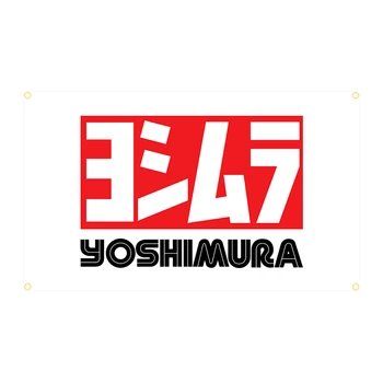 90x150cm Yoshimura Motorkerékpár Zászló Poliészter Nyomtatott Verseny Kipufogó Rendszer Banner Garázsban, vagy Kerti Dekoráció