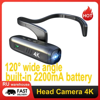 A 4K 30FPS Fejét Szerelt Kamera Hordozható WiFi videokamera Videokamera 120°Széles Látószögű Objektív Anti-shake Beépített Akkumulátor Vezérlő ALKALMAZÁS
