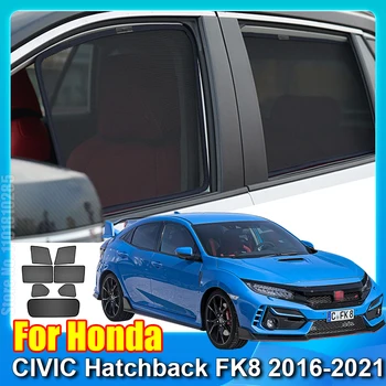 A Honda CIVIC Hatchback FK8 2016-2021 Mágneses Autó Ablak Napellenzők Pajzs Első Szélvédő Hátsó Oldalán Függöny Nap Árnyékban