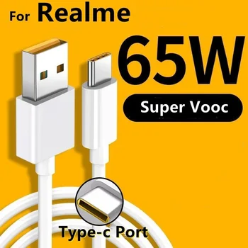 A Realme 65 w-os Super Mer Gyors Töltő, USB Kábel Típus C-6A A Realme GT Neo 3 3T Q5 Pro