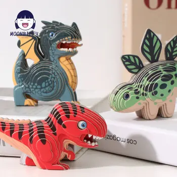 A gyermekek Oktatási Játékok háromdimenziós Puzzle 3D Dinoszaurusz Állat DIY Közgyűlés Karácsonyi Rajzfilm Modell Szülő-gyermek Játék