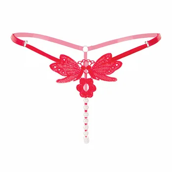 A nők, Szexi Fehérnemű, erotikus bugyi aranyos pornó átlátszó bugyi kacér néhány szex viselni pillangó g-string gyöngy