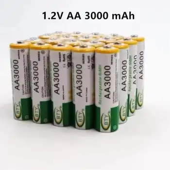 AA akkumulátor 3000mAh 1.2 V-os Újratölthető Akkumulátor AA 3000mAh NI-MH 1,2 V Újratölthető 2A Baterias 3000+Ingyenes szállítás