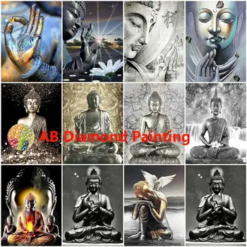 AB 5D Teljes Gyémánt Festmény, Buddha, Mozaik Vallás Kereszt Hímzés Kit Hobbi, Illetve Kézimunka Hálószoba Dekoráció