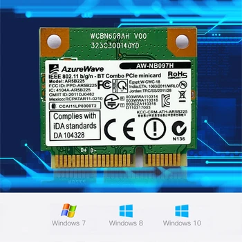 AR5B225 Mini PCIe 300M+ Bluetooth 4.0 WLAN Wifi Vezeték nélküli Hálózati Kártya Asztali Számítógép Hálózati Kártya 300M Mini PCI-E WiFi Adapter