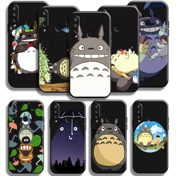Anime Aranyos Rajzfilm Totoro Telefon Esetében A Huawei Honor 9X Pro 9X Lite Fekete TPU Vissza coque közelében Esetben Teljes Védelem