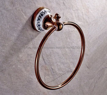 Antik Réz Modern Stílusú Gyűrű-Fali tartó Törölközőt Gyűrű, Fürdőszoba Kiegészítők, Törölközőt Jogosultja rack Fürdő Hardver Nba386