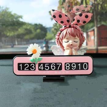 Autó Telefonszám Lemez Anime Dekoráció Kawaii Annie Baba Léggömb Díszek Automatikus Belső Ideiglenes Parkoló Kártya Kiegészítők