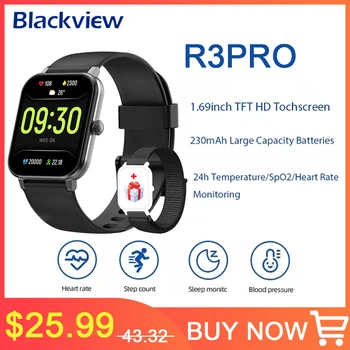 Blackview Eredeti Smart Óra 1.69 hüvelykes HD kijelző, Bluetooth, Sport Tracker Smartwatch Férfiak Nők SpO2 Heart Rate Monitor Univerzális