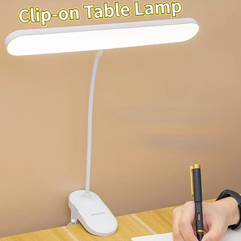 Clip-a LED-es asztali Lámpa USB Újratölthető Könyv Olvasó Lámpa, Éjjeli, Éjjel Lámpa Hálószoba Szabályozható szemvédő asztali Lámpa