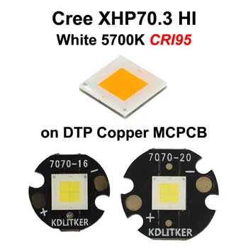 Cree XHP70.3 a HI Fehér 5700K CRI95 SMD 7070 LED-Emitter a KDLITKER DTP Réz MCPCB Zseblámpa DIY Magas CRI Gyöngy